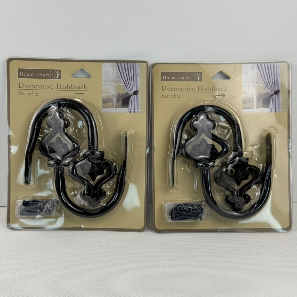 HomeTrends Decorative Harp Holdbacks 2 Sets Of 2 Rustic Bronze Curtain Tiebacks